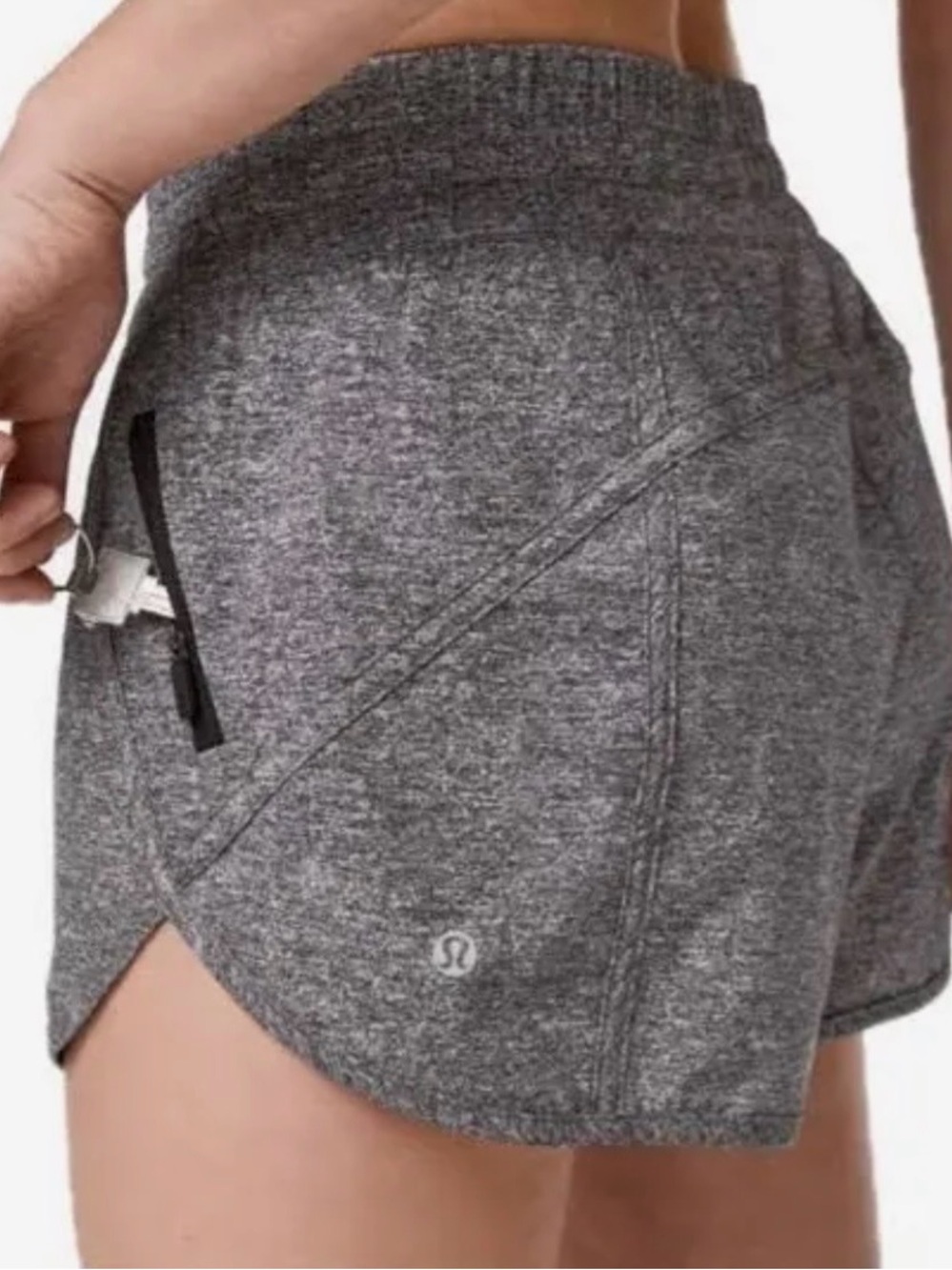 lululemon athletica Girls' Active Shorts - Red and Heather Gray - Picture 9 of 15